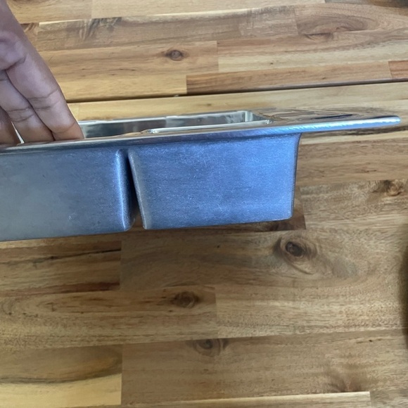 MIKASA PEWTER~ALUMINUM RADIANCE 1 PIECE CHIP N DIP SERVER ~ Rare ~ Vintage - Picture 3 of 6